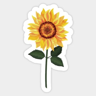 Sunflower with Hidden Heart Awareness Ribbon Sticker